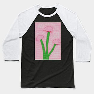 Pink and Green Mushrooms Baseball T-Shirt